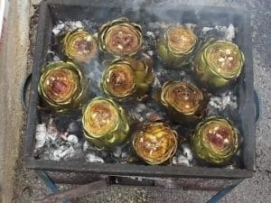artichoke on the bbq, a feast