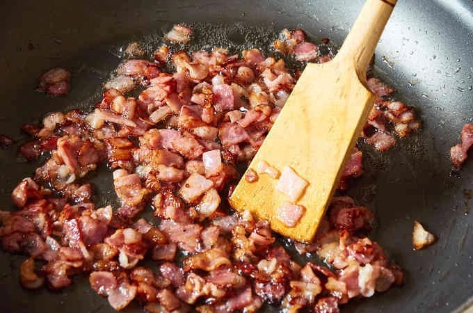 diced and fried bacon