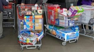 overfull shopping carts