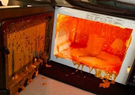 at the end of the day, don't use a microwave oven