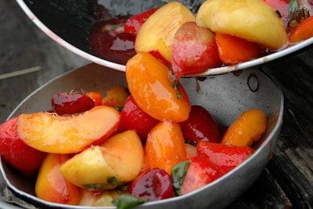 fry fruit in a pan