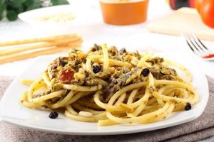 pasta with sardines, a classic land and sea dish