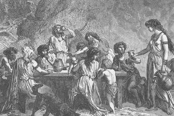 People drinking alcohol way back in time