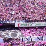 the stadium of Palermo in pink and black