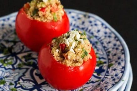 filled tomato, summer lunch