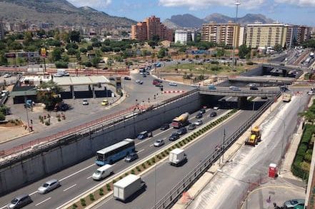 the highway passing palermo, the underpass that flooded