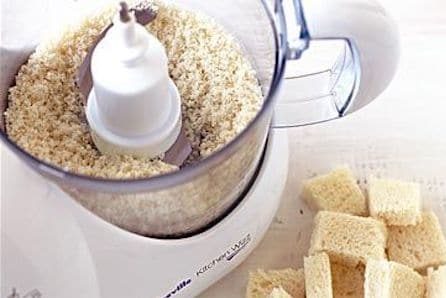 preparing breading with a blender