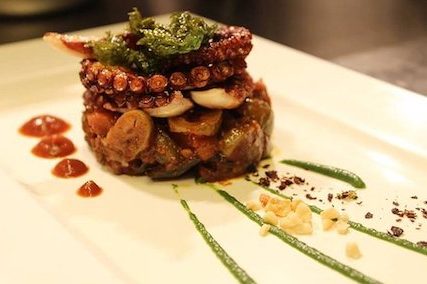 variations, caponata with squid and lobster