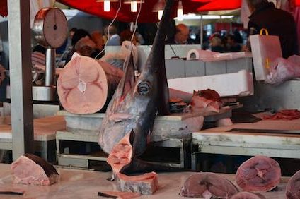 swordfish on the market in Catania