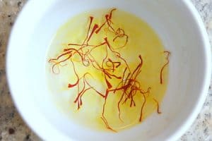 saffron soaked in tepid water
