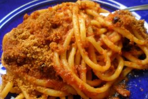 groovy pasta with toasted breadcrumb and anchovy