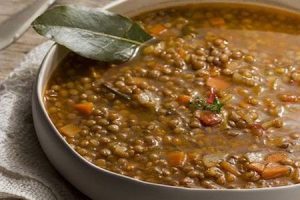 a great dish of lentil soup