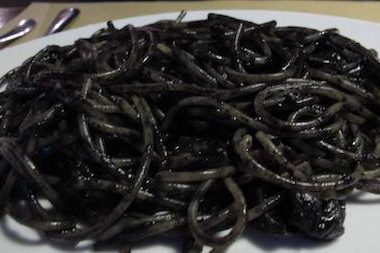 black pasta with cuttlefish ink