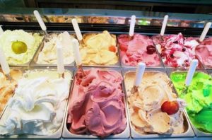 ice cream on display