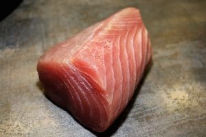 chunk of tuna to be marinated