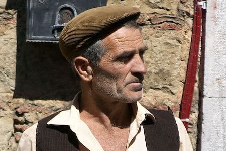 Sicilian man wearing a coppola